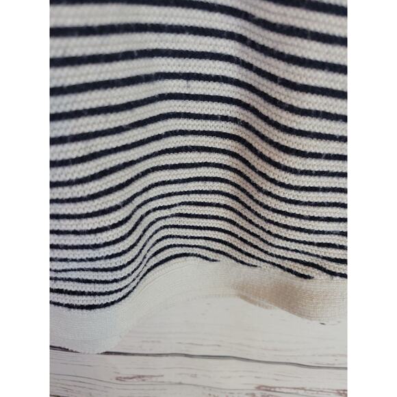 Talbots Black Striped V-Neck Knit Long Sleeve Pullover Sweater Womens Size Large - Picture 9 of 12